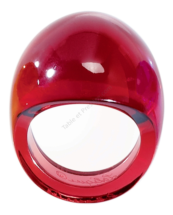 Bague cristal rouge or t 53 - Cadeau Lalique